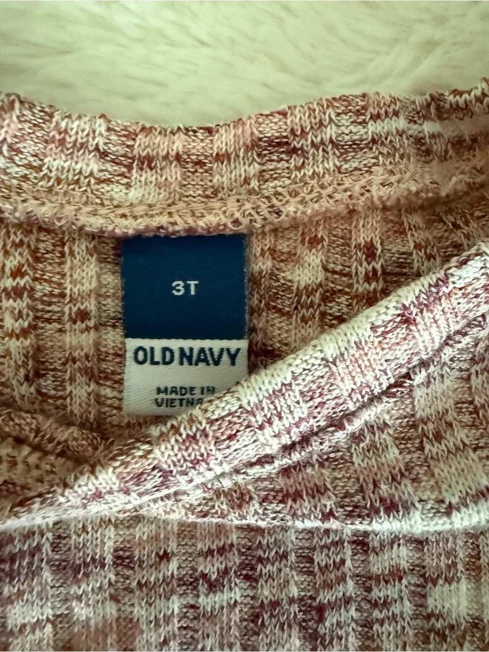 Old Navy Girls Pink Marled Ribbed Pajama Set